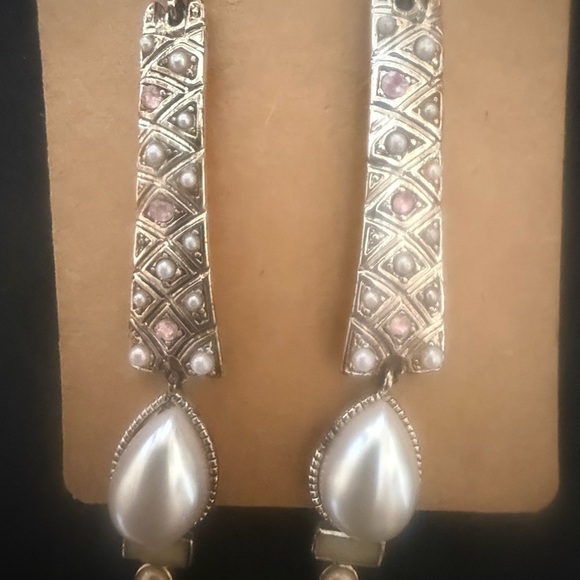 jcpenney Jewelry - Elegant Silver and Pink Dangle Earrings